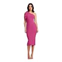 Dress the Population Womens Tiffany One Shoulder Bow Detail Midi Sheath Dress