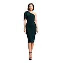 Dress the Population Womens Tiffany One Shoulder Bow Detail Midi Sheath Dress