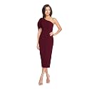 Dress the Population Womens Tiffany One Shoulder Bow Detail Midi Sheath Dress