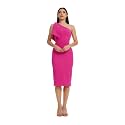 Dress the Population Womens Tiffany One Shoulder Bow Detail Midi Sheath Dress