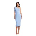Dress the Population Womens Tiffany One Shoulder Bow Detail Midi Sheath Dress