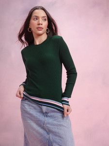 Dressberry Polka Print Round Neck Casual Women