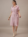 Dressberry Women Shirt Purple MidiCalf Length Dress