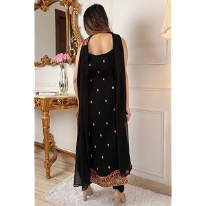 Dresser Womens Georgette Embroidery Straight Kurta with