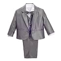 Dressy Daisy Boys 5 Pcs Formal Tuxedo Suits, Baby Toddler Size 3M to 8Y