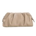IXEBELLA Dressy PU Clutch Purse for Women Formal Soft Pleated Vegan Leather Evening Bag for Wedding/Prom/Cocktail Party