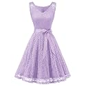 Dressystar Women’s Floral Lace V Neck Short Bridesmaid Cocktail Party Dress
