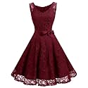 Dressystar Women’s Floral Lace V Neck Short Bridesmaid Cocktail Party Dress