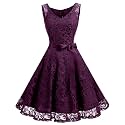 Dressystar Women’s Floral Lace V Neck Short Bridesmaid Cocktail Party Dress