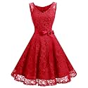 Dressystar Women’s Floral Lace V Neck Short Bridesmaid Cocktail Party Dress