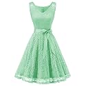 Dressystar Women’s Floral Lace V Neck Short Bridesmaid Cocktail Party Dress