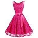Dressystar Women’s Floral Lace V Neck Short Bridesmaid Cocktail Party Dress