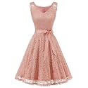 Dressystar Women’s Floral Lace V Neck Short Bridesmaid Cocktail Party Dress