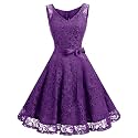 Dressystar Women’s Floral Lace V Neck Short Bridesmaid Cocktail Party Dress
