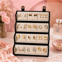 Dressystore 12 Pair korean studs earrings, Jewelry organizer box, earring for women Multi layer earrings organizer storage box Vanity Box