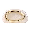 Dreubea Minimalist Gold-Tone Art Deco Clutch Bag – Elegant Metallic Accent Evening Handbag Purse for Women