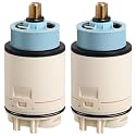 Dreyoo 2 Pack Single Function Pressure Balance Cartridge Replacement for RP70538, Shower Cartridge Compatible with Peerless and Delta Single Handle Tub/Showers Faucet (Check Valve Not Included)