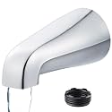 Dreyoo Universal Bath Tub Spout with Adapter, 5" Bathroom Bathtub Faucet Spout without Diverter, Fits for 1/2'', 3/4'' IPS Inside Thread Connection and Tub/Shower Faucet Brands (Chrome)
