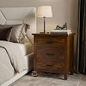 DRIFTINGWOOD Solid Engineered Wood Bedside Table | Wooden Bed Side Tables with Drawers | Nightstand Side Table for Bedroom | Nigh Stand End Table with 3 Drawers Storage for Home | MDF, White