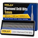 Drilax 1mm Diamond Drill Bits 30 Pcs Compatible with Diamond Dremel Bits