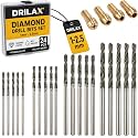 Drilax Diamond Drill Bits 24-Pc 1mm to 2.5mm Compatible with Dremel Bits