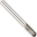 Drill America SC-1 Carbide Burr/Rotary File Cylindrical Radius-End Double Cut for Die Grinder 1/4" Dia. x 1/2" Cut Length with 1/4" Shank and 6" Overall Length, DUL Series