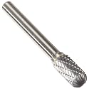 Drill America SC-3 Carbide Burr/Rotary File Cylindrical Radius-End Double Cut for Die Grinder 3/8" Dia. x 3/4" Cut Length with 1/4" Shank and 6" Overall Length, DUL Series