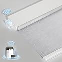 No-Drill Motorized Blackout Blinds with Remote, Grey, 46.5" x 72"