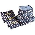 Packing Cubes Travel Organizer for Man and Women Luggage Compression Pouches for Cosmetic Under Garments Accessories Suitcase Bag Cubes with Pouch Toiletry Bags-Printed Colour, Pack of 6