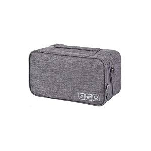 portable 3 layer lingerie organizer toiletry travel bag for storage of bra underwear cosmetics makeup bag fashion portable multi functional travel organizer - pack of 1 grey
