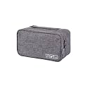 Portable 3 Layer Lingerie Organizer Toiletry Travel Bag for Storage of Bra Underwear, Cosmetics, Makeup Bag Fashion Portable Multi Functional Travel Organizer - Pack of 1 (Grey)