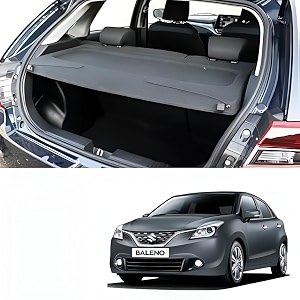driveforge parcel tray  dicky tray compatible for maruti suzuki baleno 20152021  oem-type adjustable rear luggage cover  perfect fitting injection-moulded boot tray  black