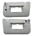 Driver Left Side Sun Visor with Light Replacement Fits for Nissan Rogue X-Trail 2014-2020 Sunshade 96401-4BA3E 96401-4BA1D Color Gray (Gray(Driver & Passenger Side))