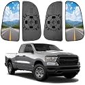 Driver and Passenger Side View Mirror Glass, Towing Mirrors with Rear Holder, Left and Right Side Mirror Glass Replacement For 2009-2020 Dodge Ram 1500 2500 3500 4500 5500 68067731AA