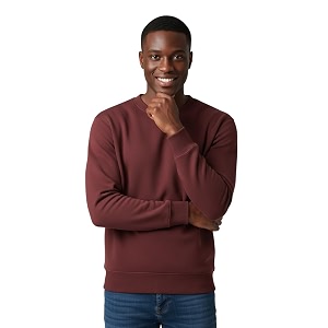 drobe cotton blend round neck solid sweatshirt for men