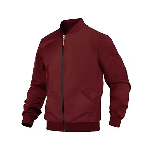 DROBE Plain Bomber Jacket Zipper fleece bomber