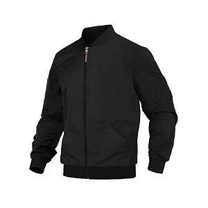 DROBE Plain Bomber Jacket Zipper fleece bomber