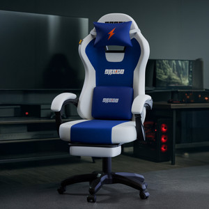 drogo high back ergonomic gaming chair with adjustable neck armrest pu leather gaming chair