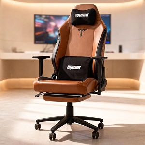 drogo titan ultra ergonomic gaming chair with soft weave mesh fabric magnetic memory foam headrest pillow amp lumbar support  office chair with 3d adjustable armrest amp heavy duty nylon base brown