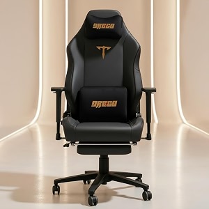 drogo titan leto ergonomic gaming chair with hybrid leatherette fabric magnetic memory foam headrest pillow amp lumbar support  office chair with 3d adjustable armrest amp heavy duty nylon base black