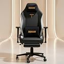 DROGO Titan Leto Ergonomic Gaming Chair with Hybrid Leatherette Fabric, Magnetic Memory Foam Headrest Pillow &amp; Lumbar Support | Office Chair with 3D Adjustable Armrest &amp; Heavy Duty Nylon Base (White)