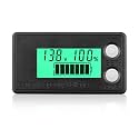 DROK Waterproof Battery Monitor 12V 24V 36V 48V 72V Battery Meter 8-100V, Capacity Tester LCD Display with Green Backlight, Fit for Car Golf Cart RV Marine