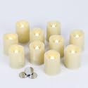 10 Pack Ivory Flameless Votive Candles Battery Operated with Timer