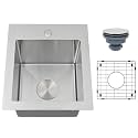 Drop In Bar Sink 15 X 17 inch,16 Gauge Stainless Steel Bar Sink