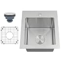 Drop In Bar Sink 17 X 19 inch,16 Gauge Stainless Steel Bar Sink