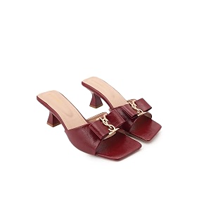 DROP BOLD SQUARE TOE KITTEN HEEL WITH