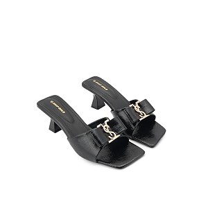 DROP BOLD SQUARE TOE KITTEN HEEL WITH