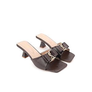 DROP BOLD SQUARE TOE KITTEN HEEL WITH