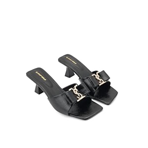 DROP BOLD SQUARE TOE KITTEN HEEL WITH