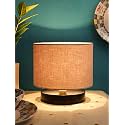 Devansh Grey Cotton Shade Lamp with Black Wood Base for Decoration/Office/Home/Gifting/Study for Office/Home/Gifting -(7x7x7) Inches -